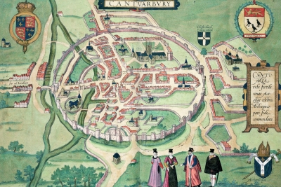 16th century street plan of Canterbury