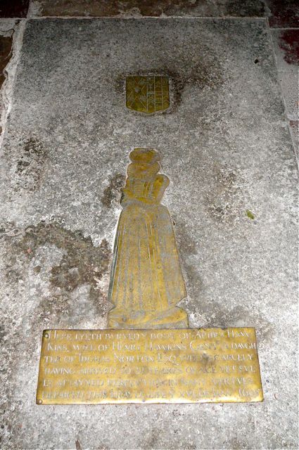 The tomb of Aphra Hawkins in Fordwich church