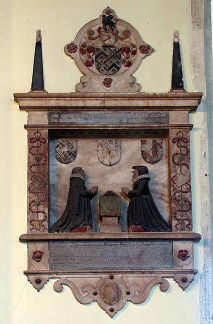 Memorial to Thomas and Bennet Finch in Preston parish church, Kent